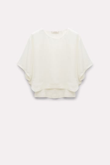 Dorothee Schumacher T-Shirt aus gewaschener Seide camellia white