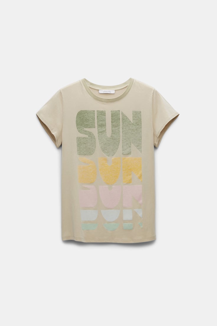 Dorothee Schumacher T-Shirt mit buntem SUN-Print green mix