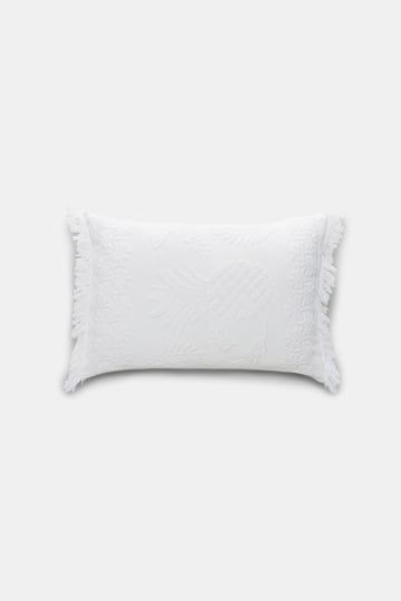 Dorothee Schumacher Cotton pillow with woven jacquard pineapple pattern camellia white