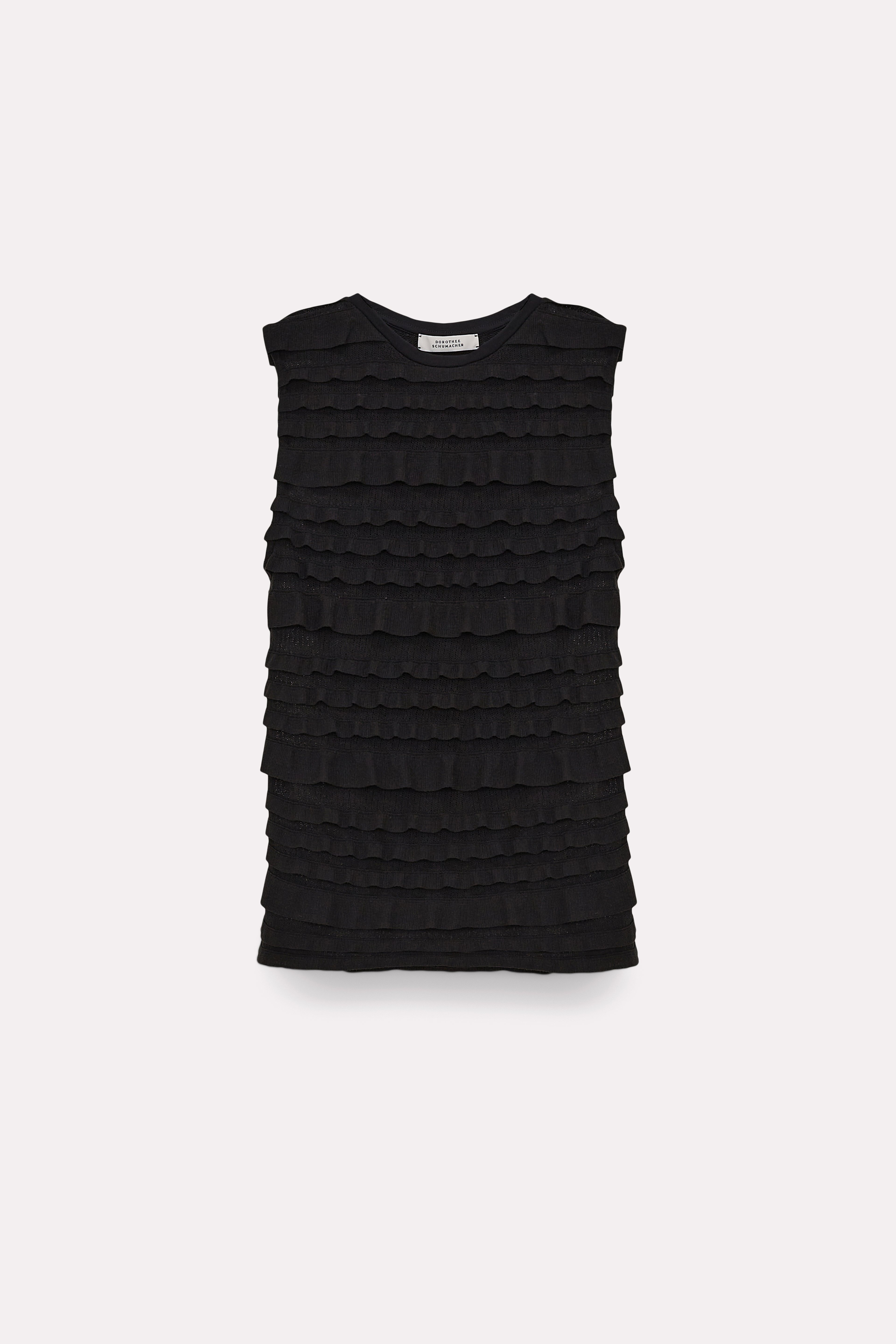 DOROTHEE SCHUMACHER JERSEY SHELL WITH TEXTURED RUFFLES