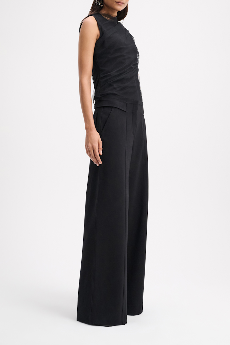 Dorothee Schumacher WIDE LEG PANTS IN PUNTO MILANO pure black