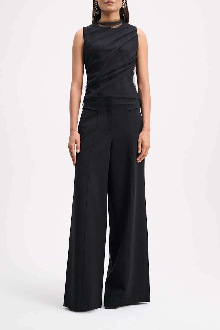 Dorothee Schumacher WIDE LEG PANTS IN PUNTO MILANO pure black