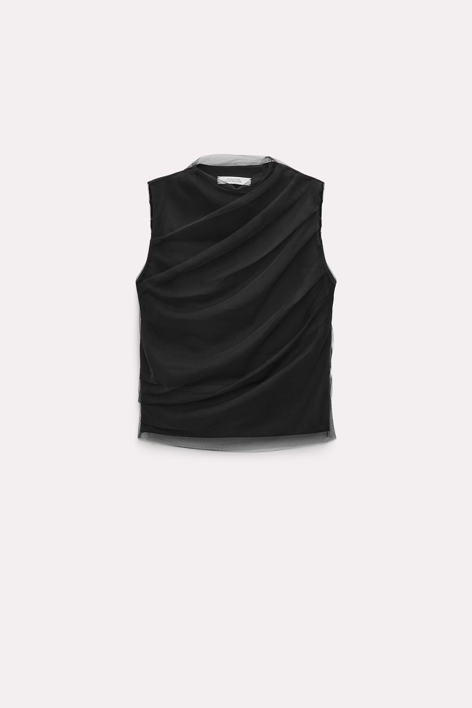 Dorothee Schumacher PUNTO MILANO SHELL WITH TULLE TOP pure black