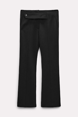 Dorothee Schumacher TAB FRONT FLARED PANTS IN PUNTO MILANO pure black