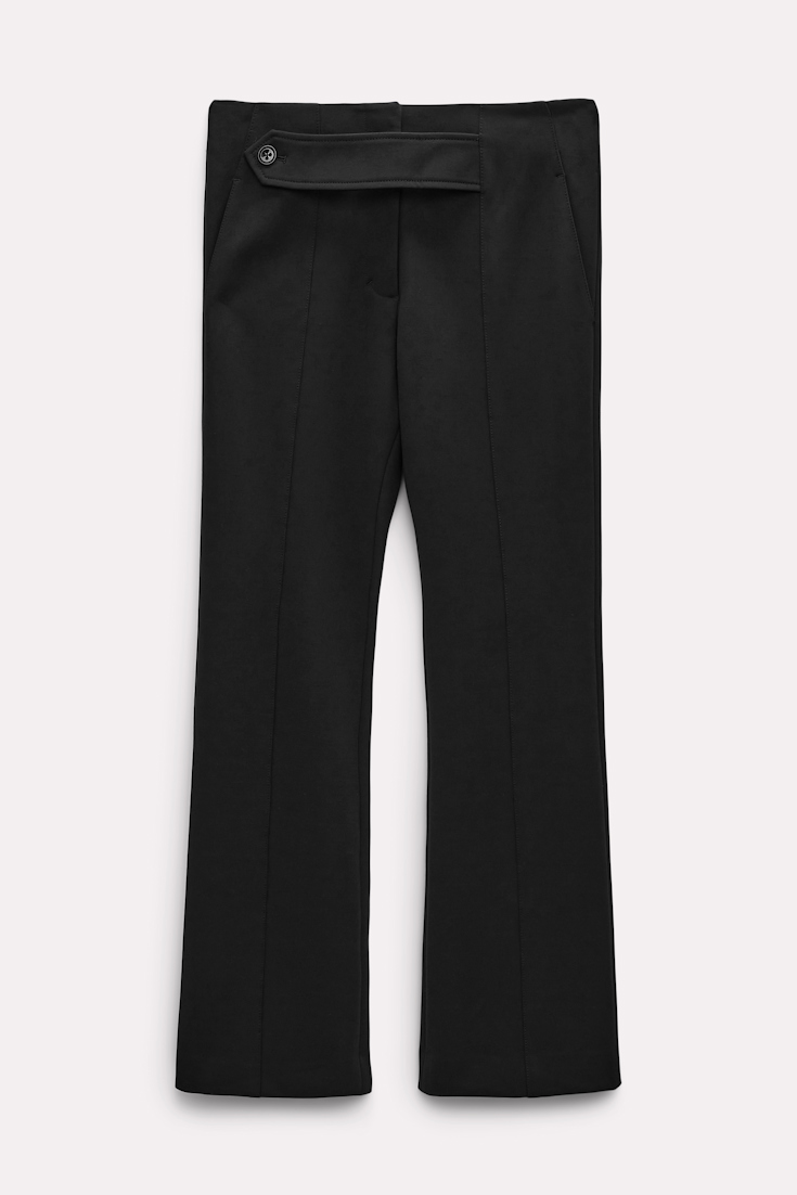 Dorothee Schumacher TAB FRONT FLARED PANTS IN PUNTO MILANO pure black