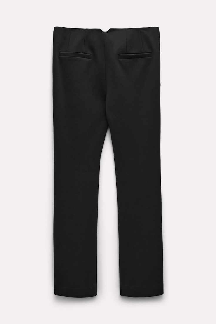 Dorothee Schumacher TAB FRONT FLARED PANTS IN PUNTO MILANO pure black