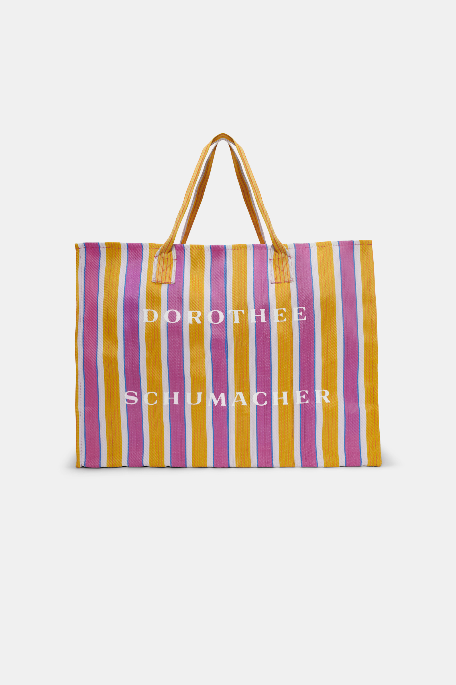 Dorothee Schumacher Striped tote made from recycled plastic yellow cool stripes mix