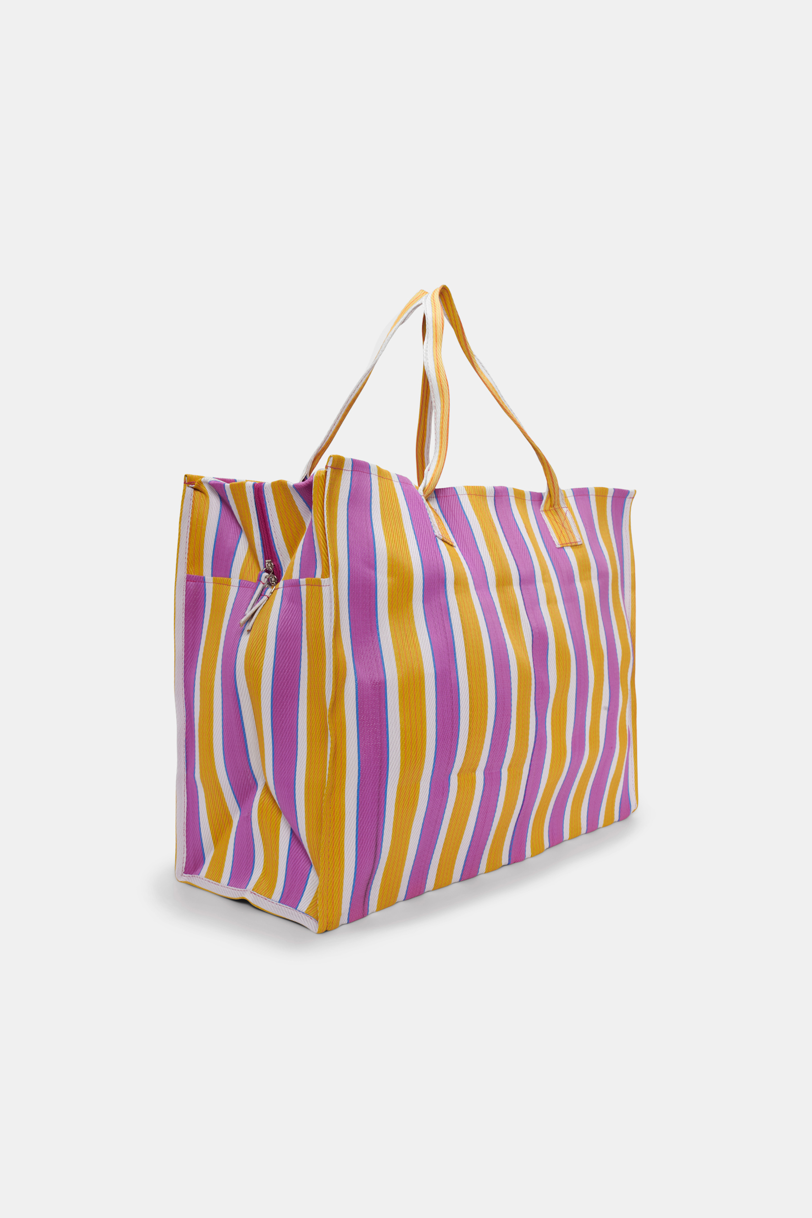 Dorothee Schumacher Gestreifte Tote aus recyceltem Plastik yellow cool stripes mix