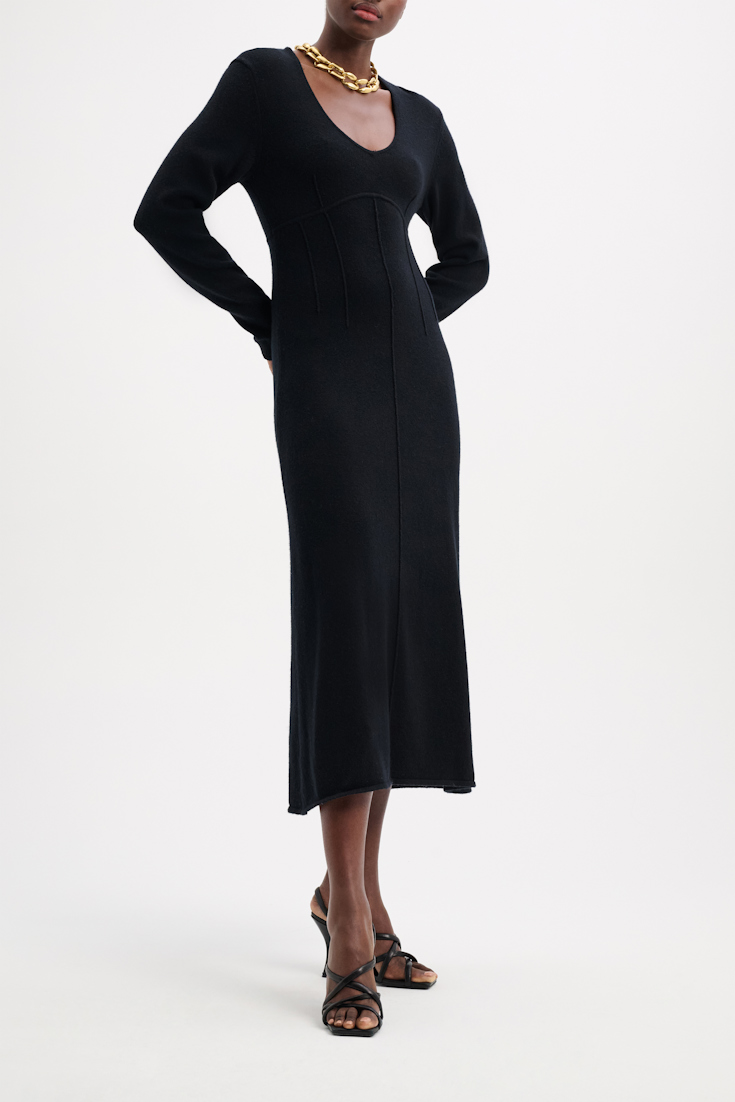 Dorothee Schumacher Knit dress with seam detailing pure black