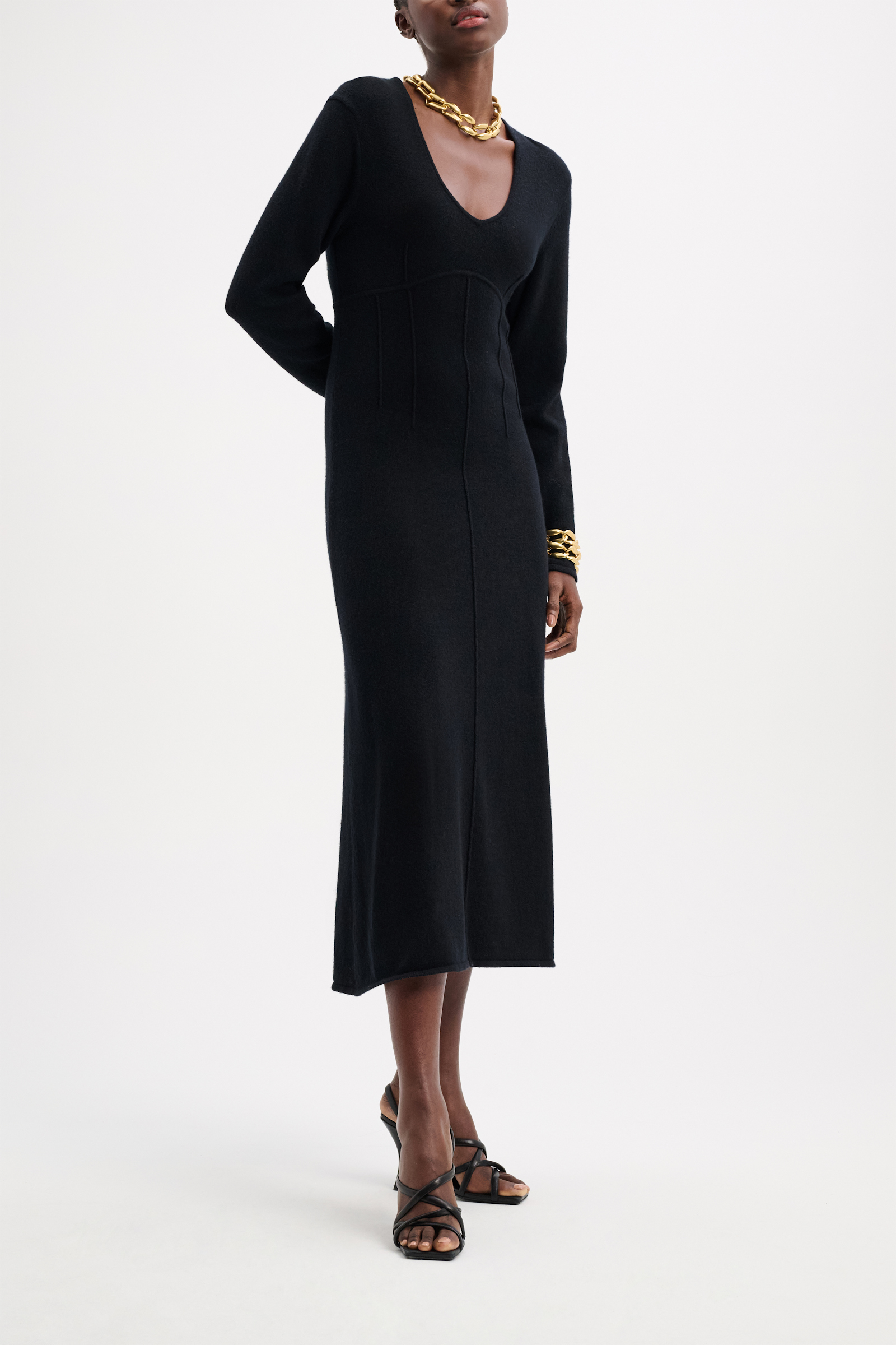 Dorothee Schumacher Knit dress with seam detailing pure black