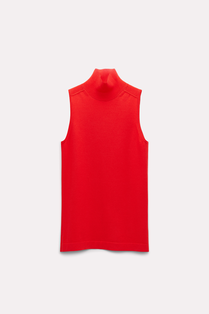 Dorothee Schumacher Sleeveless knit turtleneck pure red