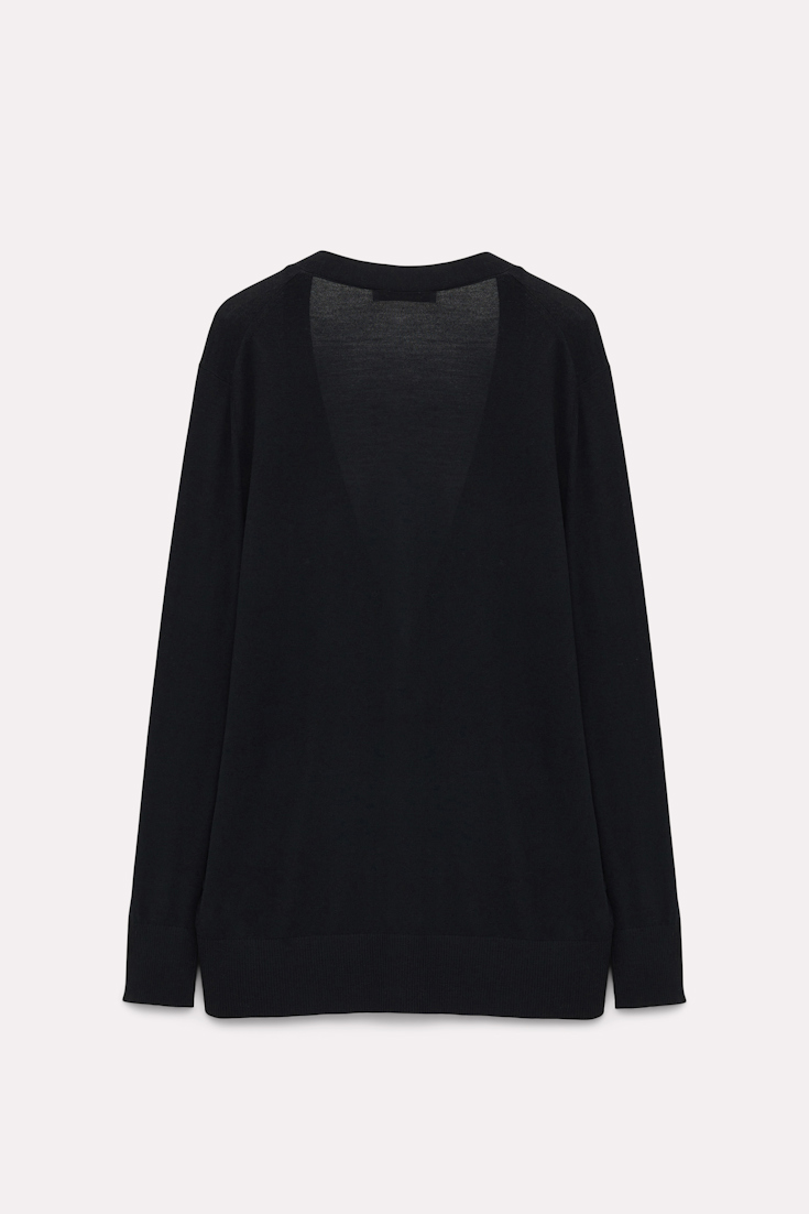 Dorothee Schumacher Cardigan with organza pockets pure black