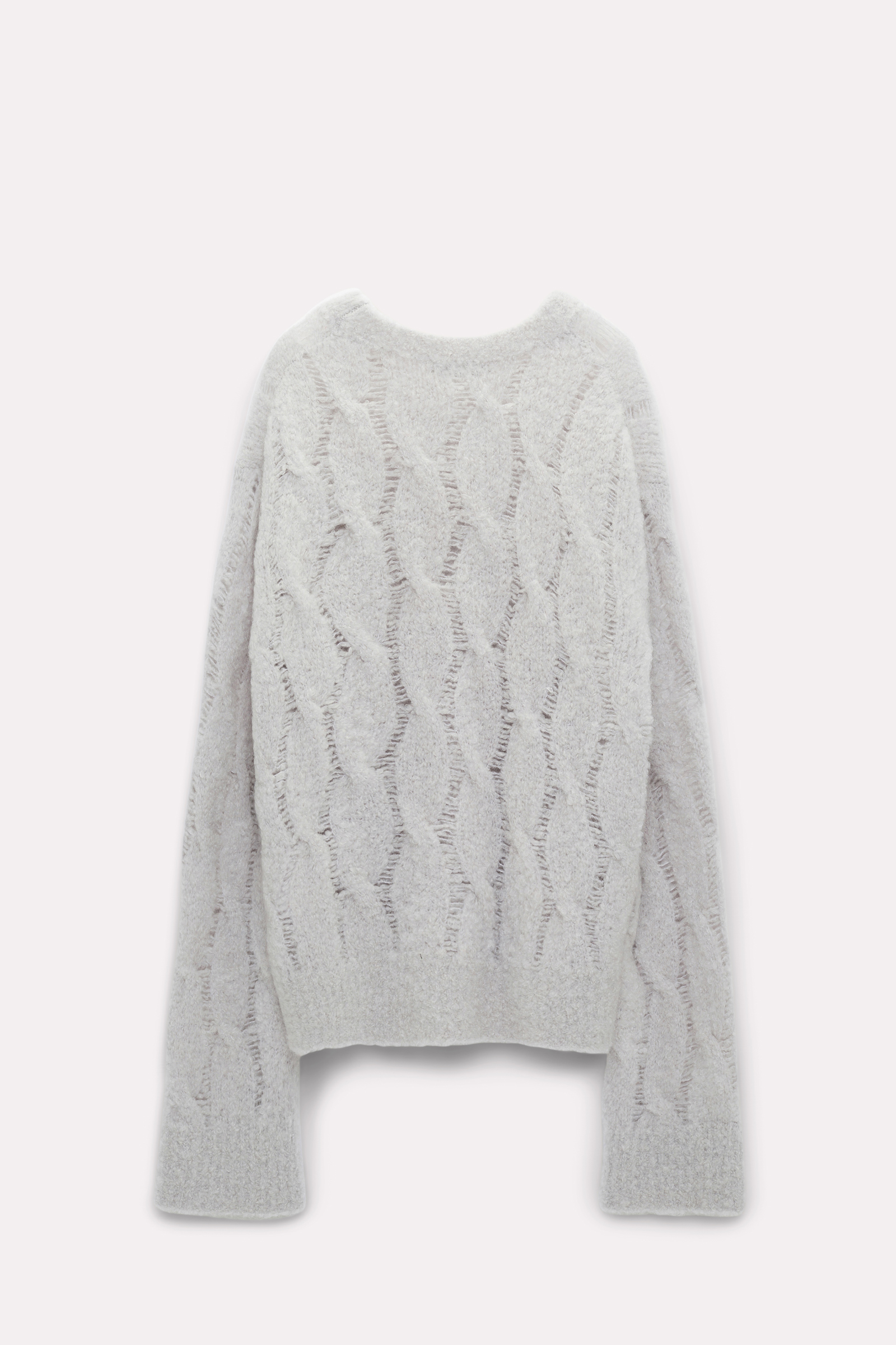 Dorothee Schumacher Pullover mit Zopfmuster aus Mohairmix cloudy grey