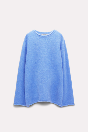 Dorothee Schumacher Alpaca mix knit pullover with rolled seams cornflower blue