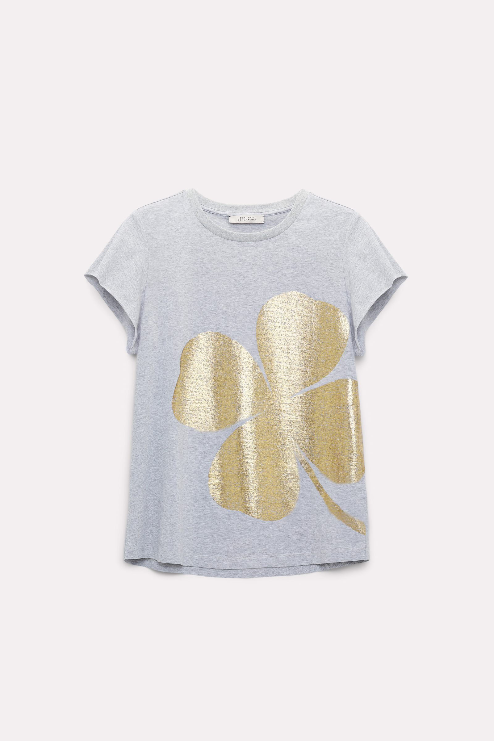 Dorothee Schumacher T-shirt with metallic print grey melange with gold print