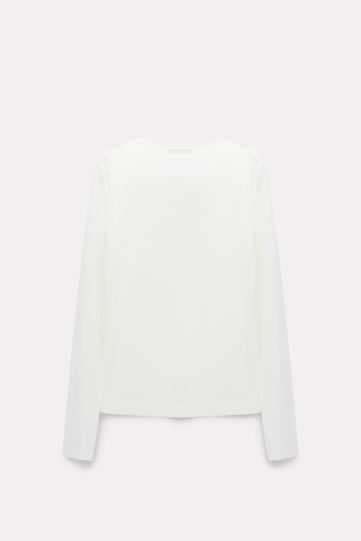 Dorothee Schumacher Lace front top in crêpe de chine camellia white