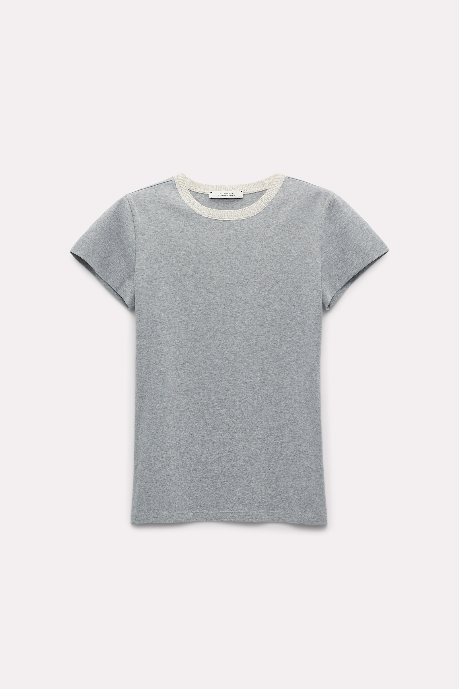 Dorothee Schumacher T-Shirt mit Details aus Lurex warm grey