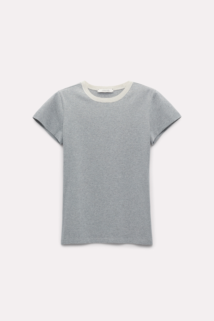 Dorothee Schumacher T-shirt with Lurex details warm grey