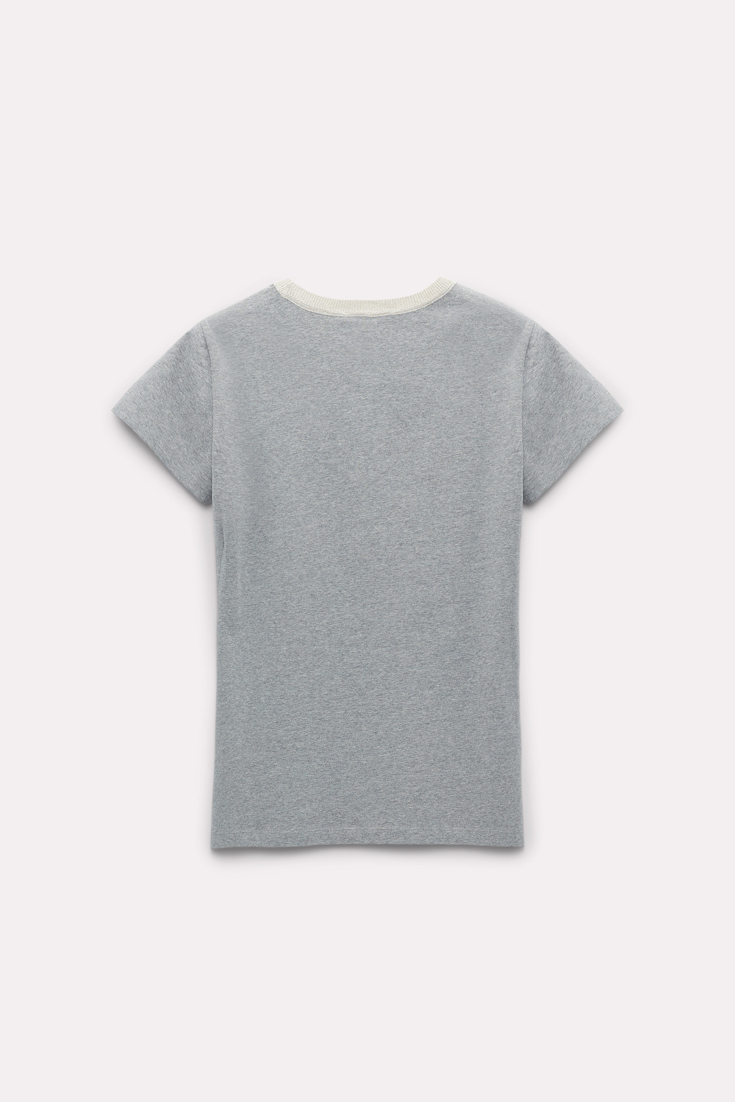 Dorothee Schumacher T-Shirt mit Details aus Lurex warm grey