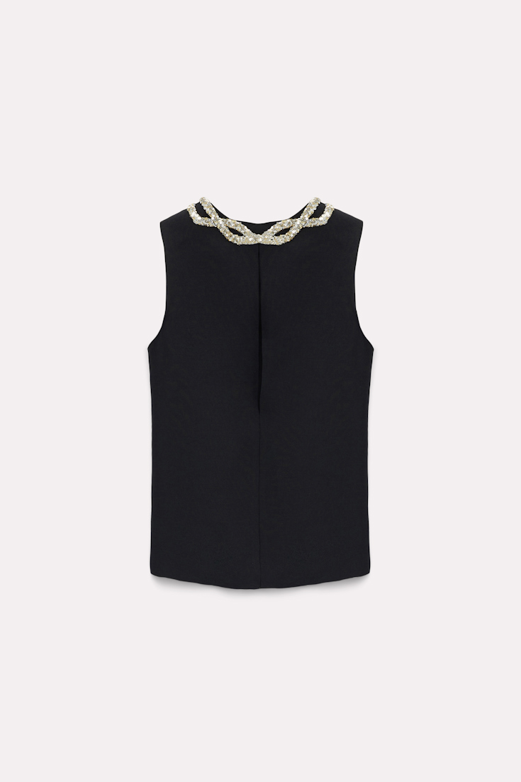 Dorothee Schumacher Top mit Embroidery pure black