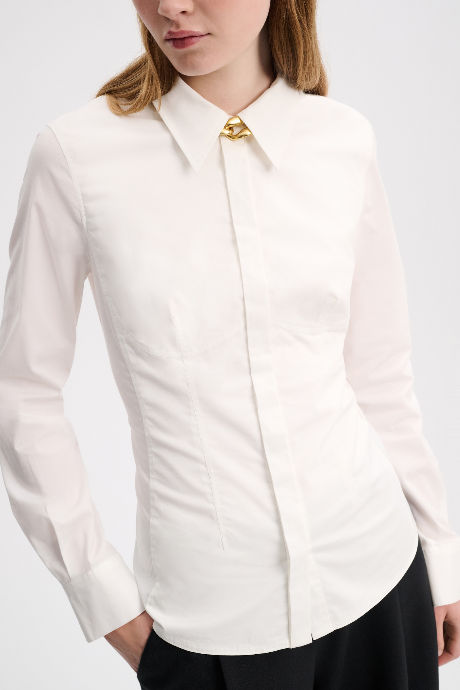 Dorothee Schumacher Blouse with contour seaming pure white