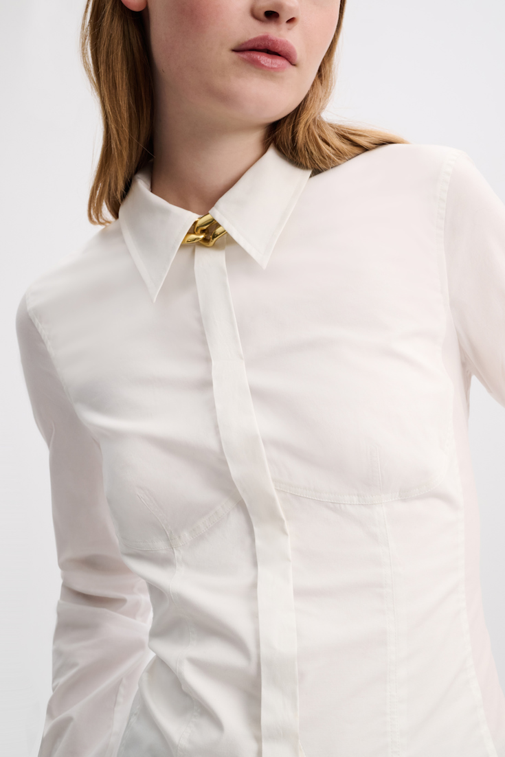 Dorothee Schumacher Blouse with contour seaming pure white