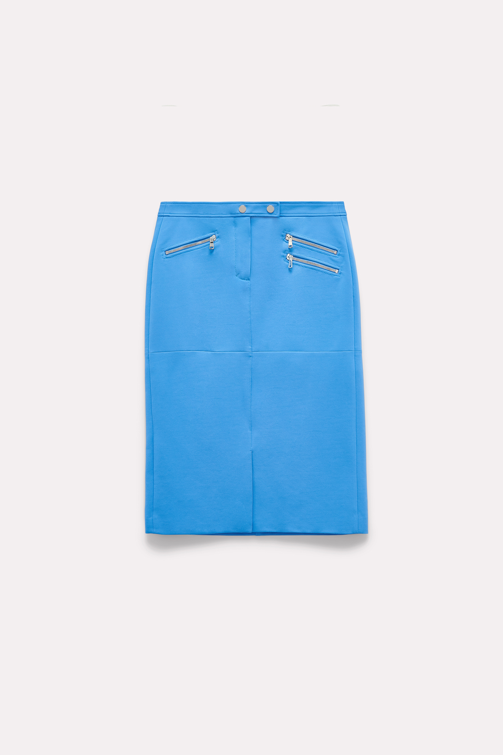 Dorothee Schumacher Punto Milano skirt with zipper detailing cornflower blue