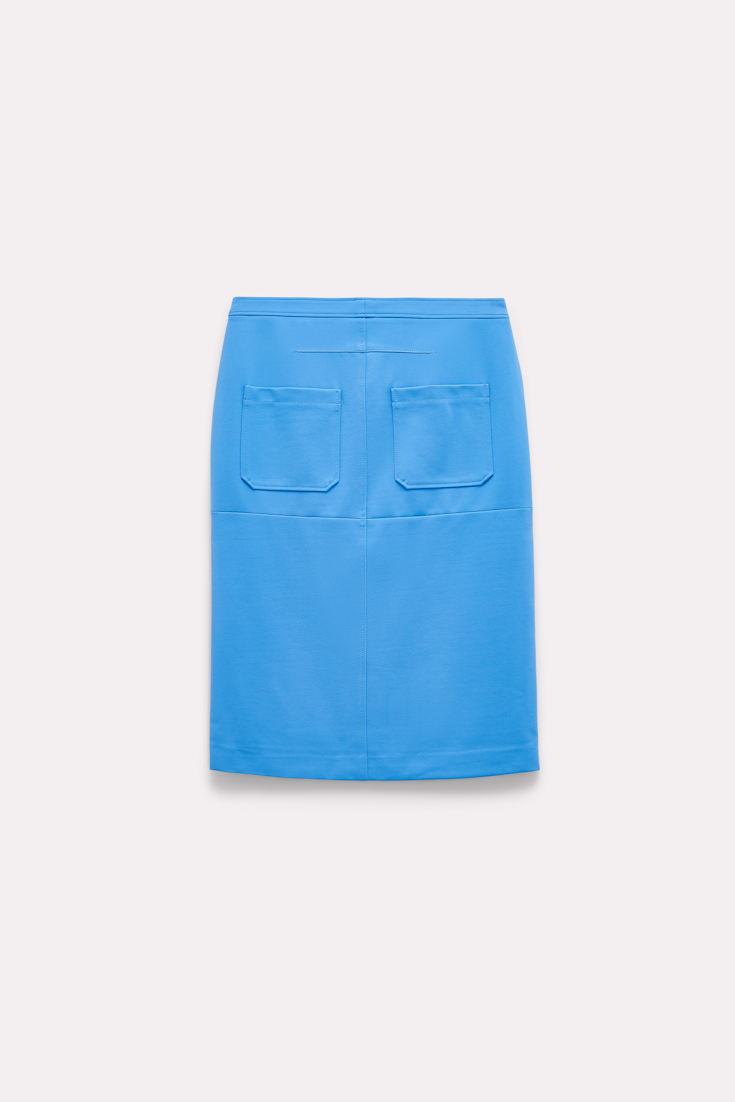 Dorothee Schumacher Punto Milano skirt with zipper detailing cornflower blue