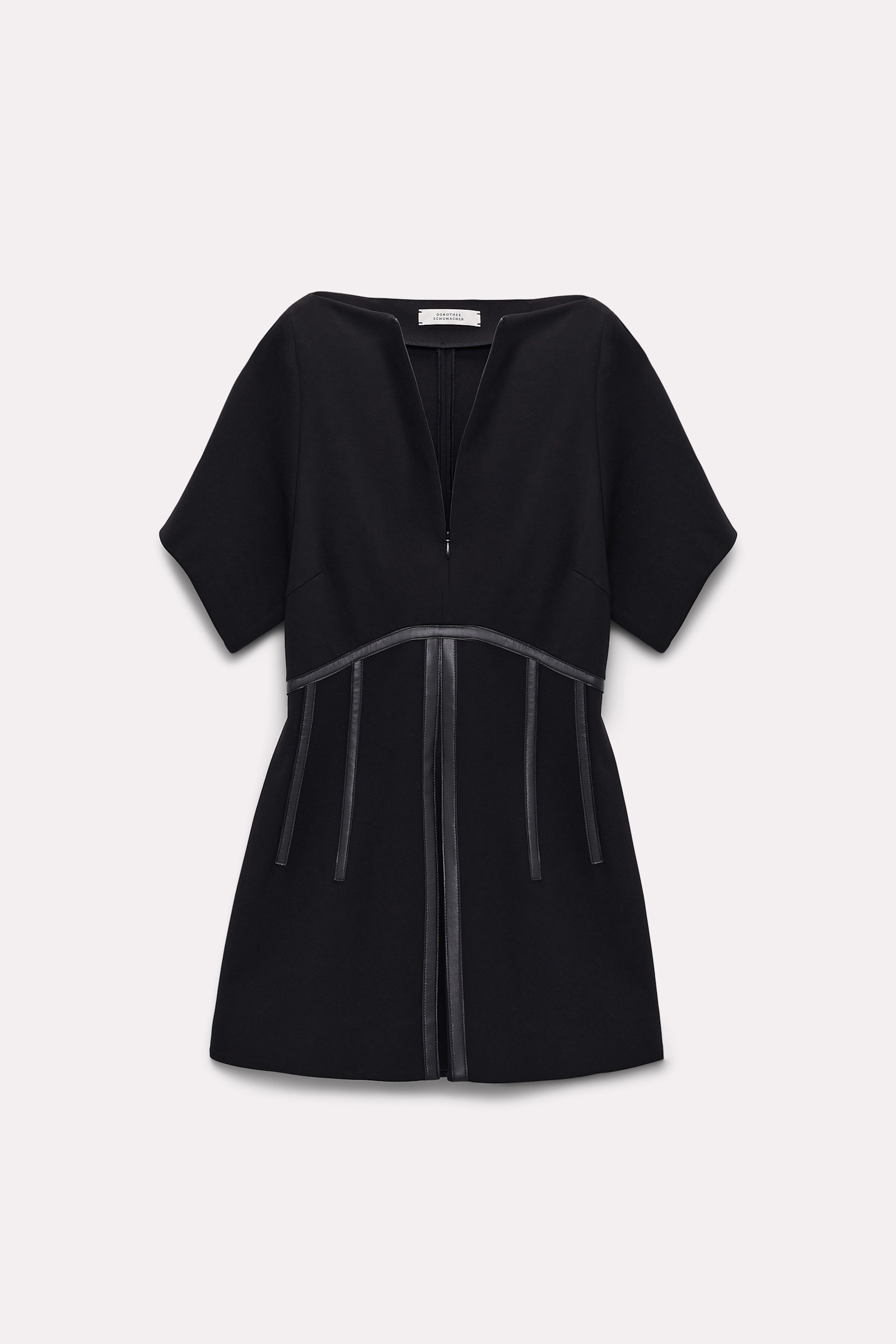 Dorothee Schumacher Punto Milano top with eco leather detailing pure black