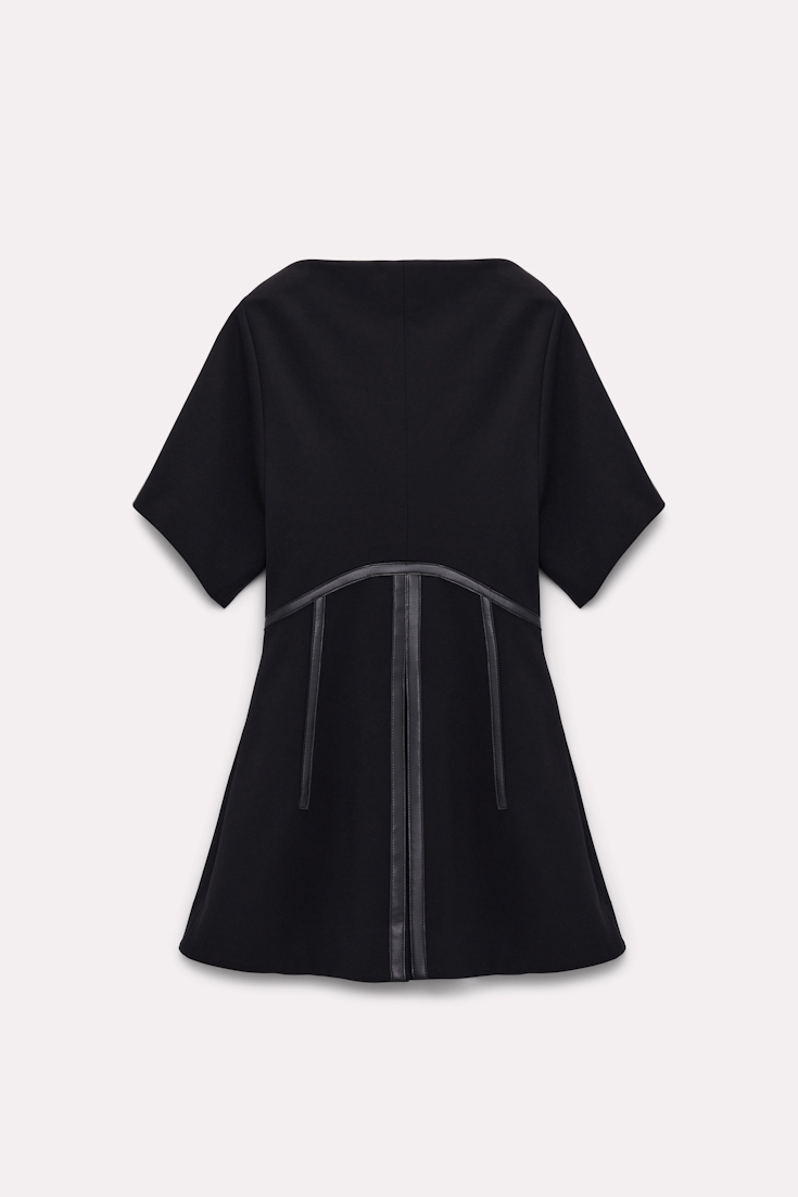 Dorothee Schumacher Punto Milano top with eco leather detailing pure black