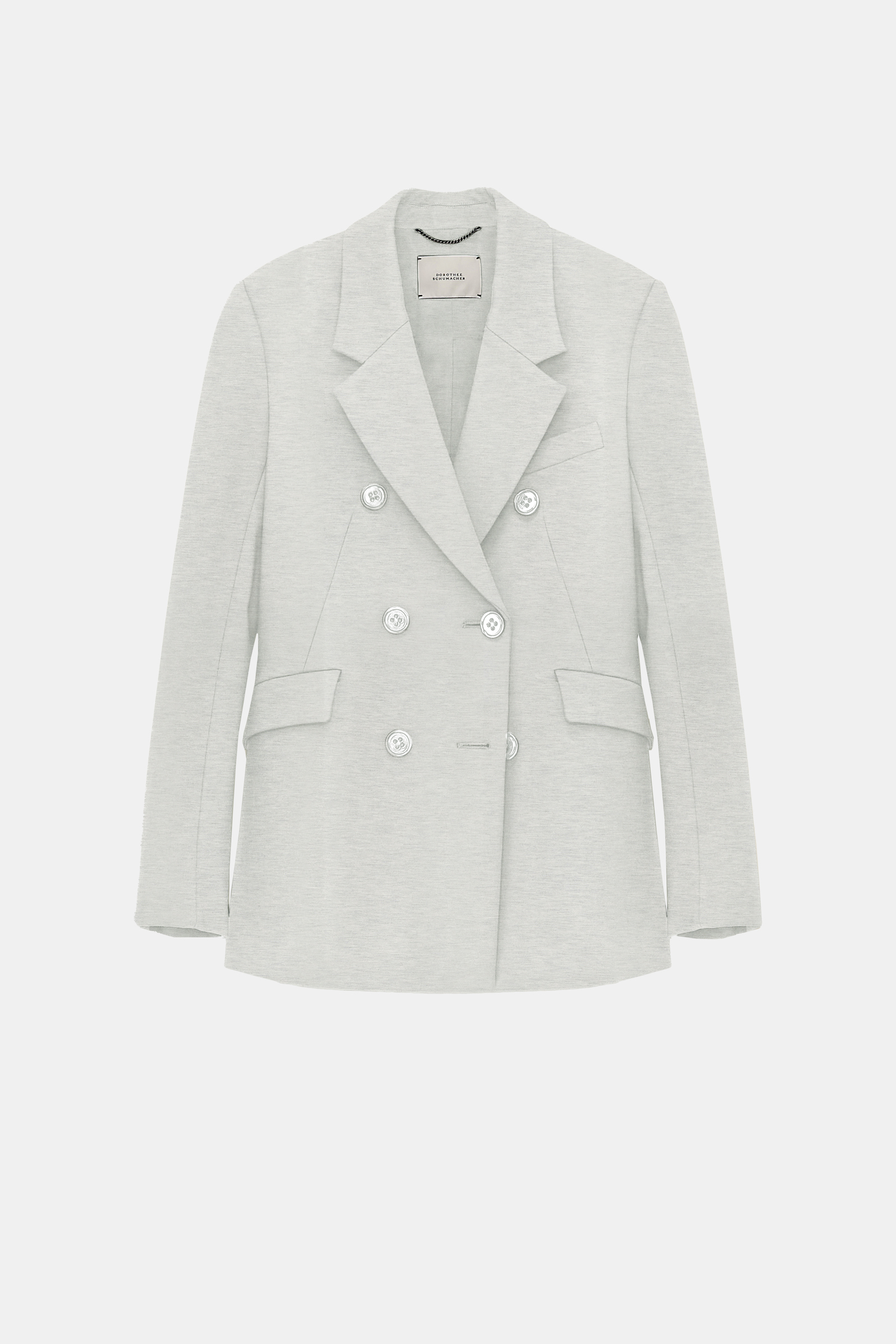 Dorothee Schumacher Doppelreihiger Blazer aus Punto Milano light grey