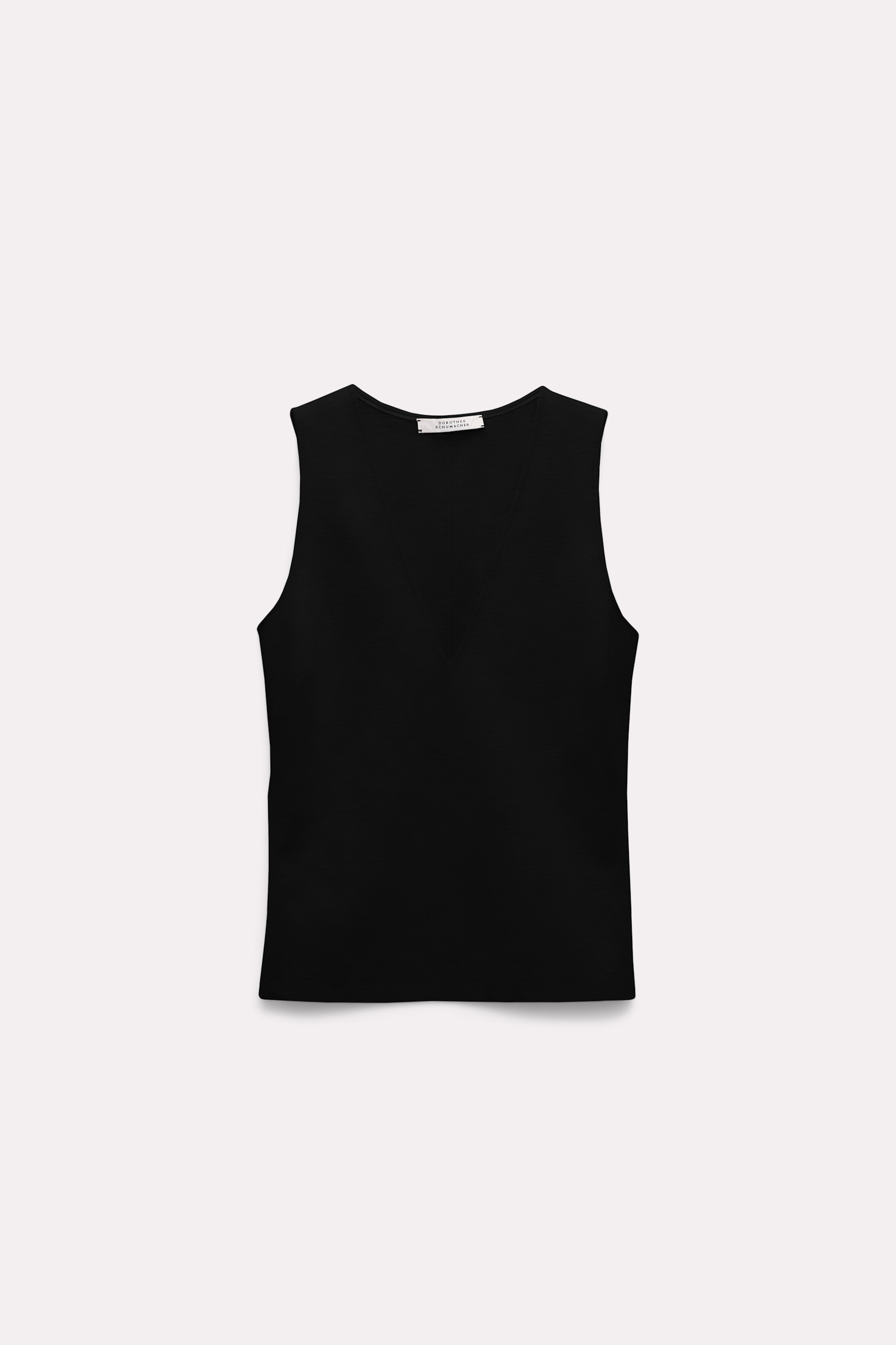 Dorothee Schumacher V-neck shell in Punto Milano pure black