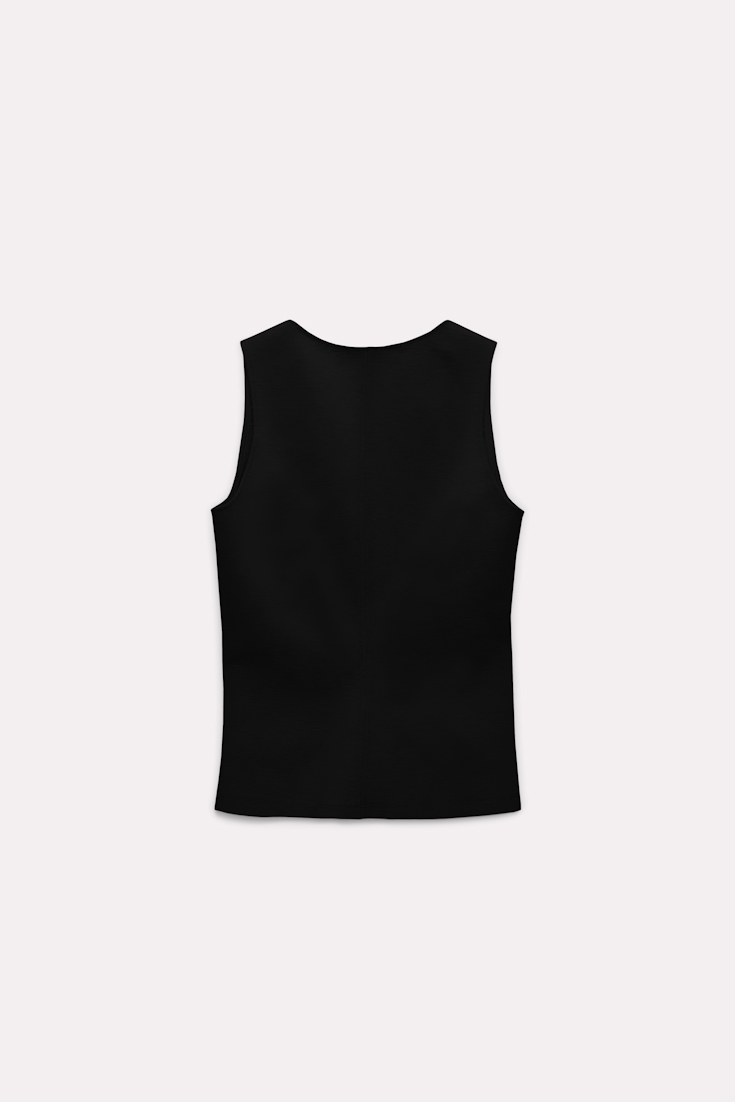 Dorothee Schumacher V-neck shell in Punto Milano pure black