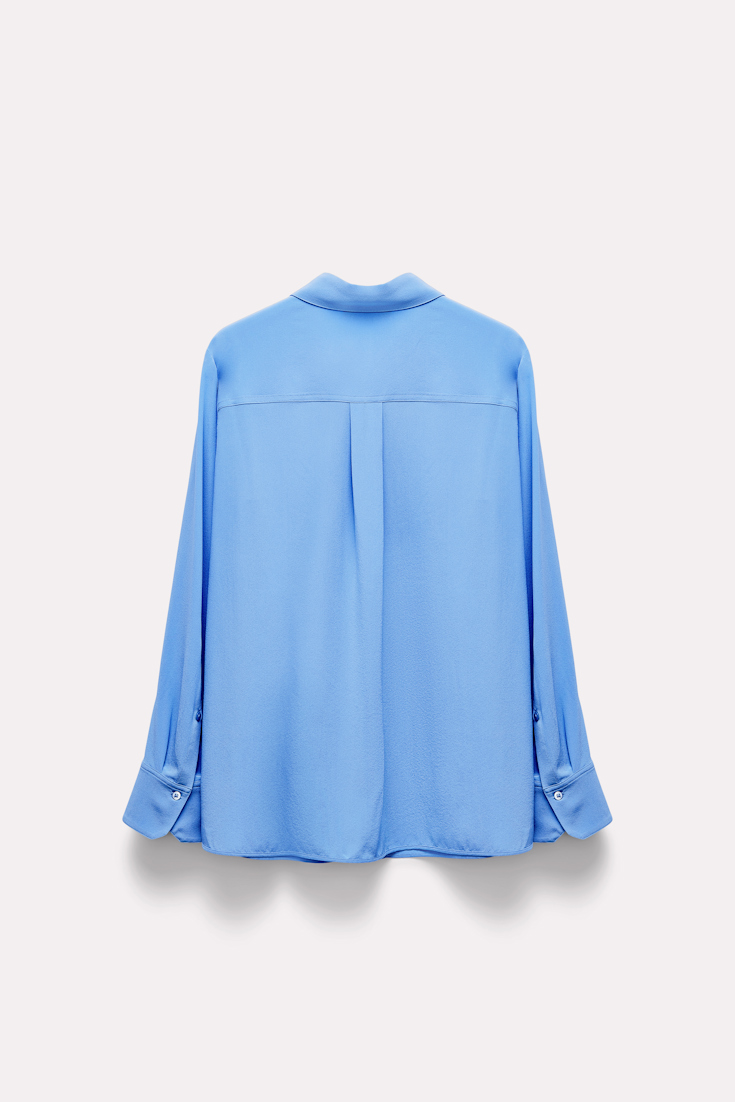 Dorothee Schumacher Seidenbluse mit aufgesetzten Taschen cornflower blue