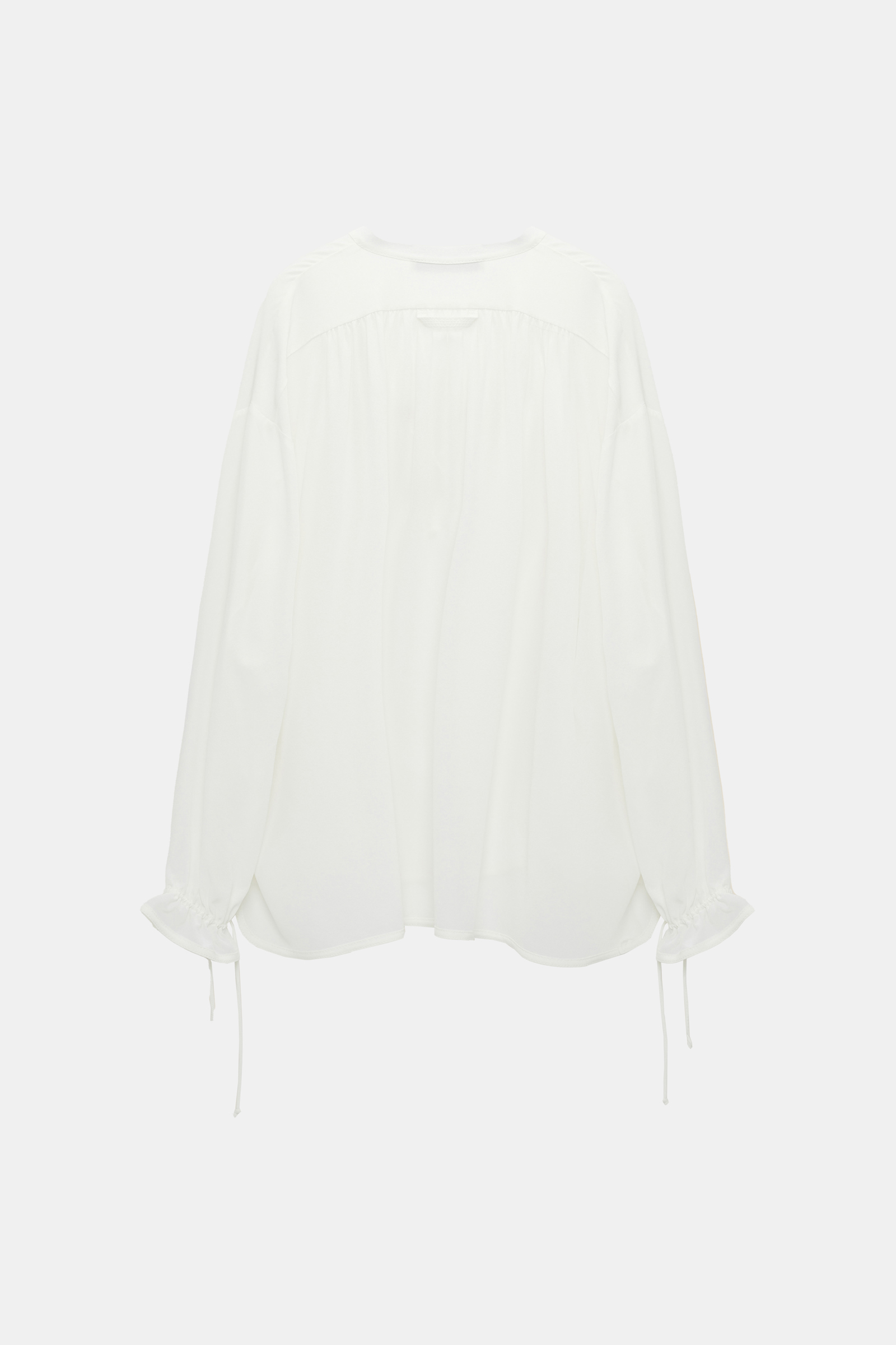 Dorothee Schumacher Silk blouse with laced neckline camellia white