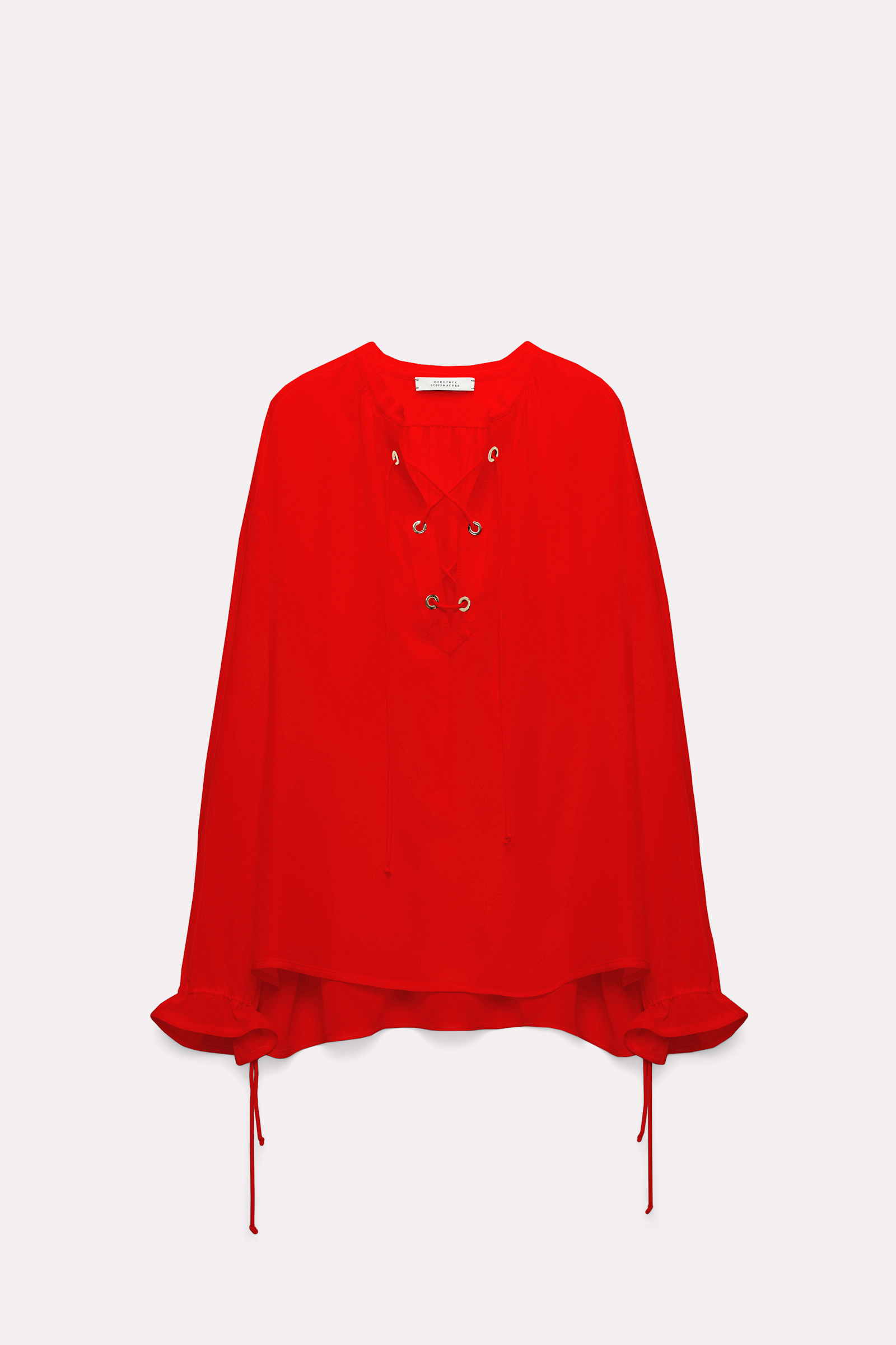 Dorothee Schumacher Seidenbluse mit geschnürter Neckline shiny red