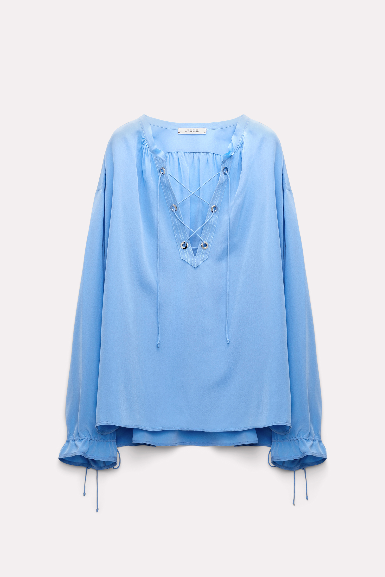 Dorothee Schumacher Seidenbluse mit geschnürter Neckline cornflower blue