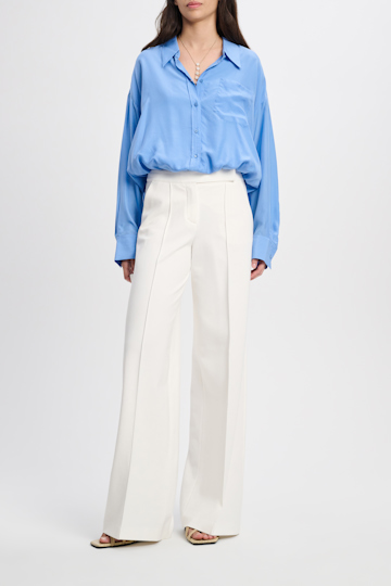 Dorothee Schumacher Silk blouse with balloon hem cornflower blue