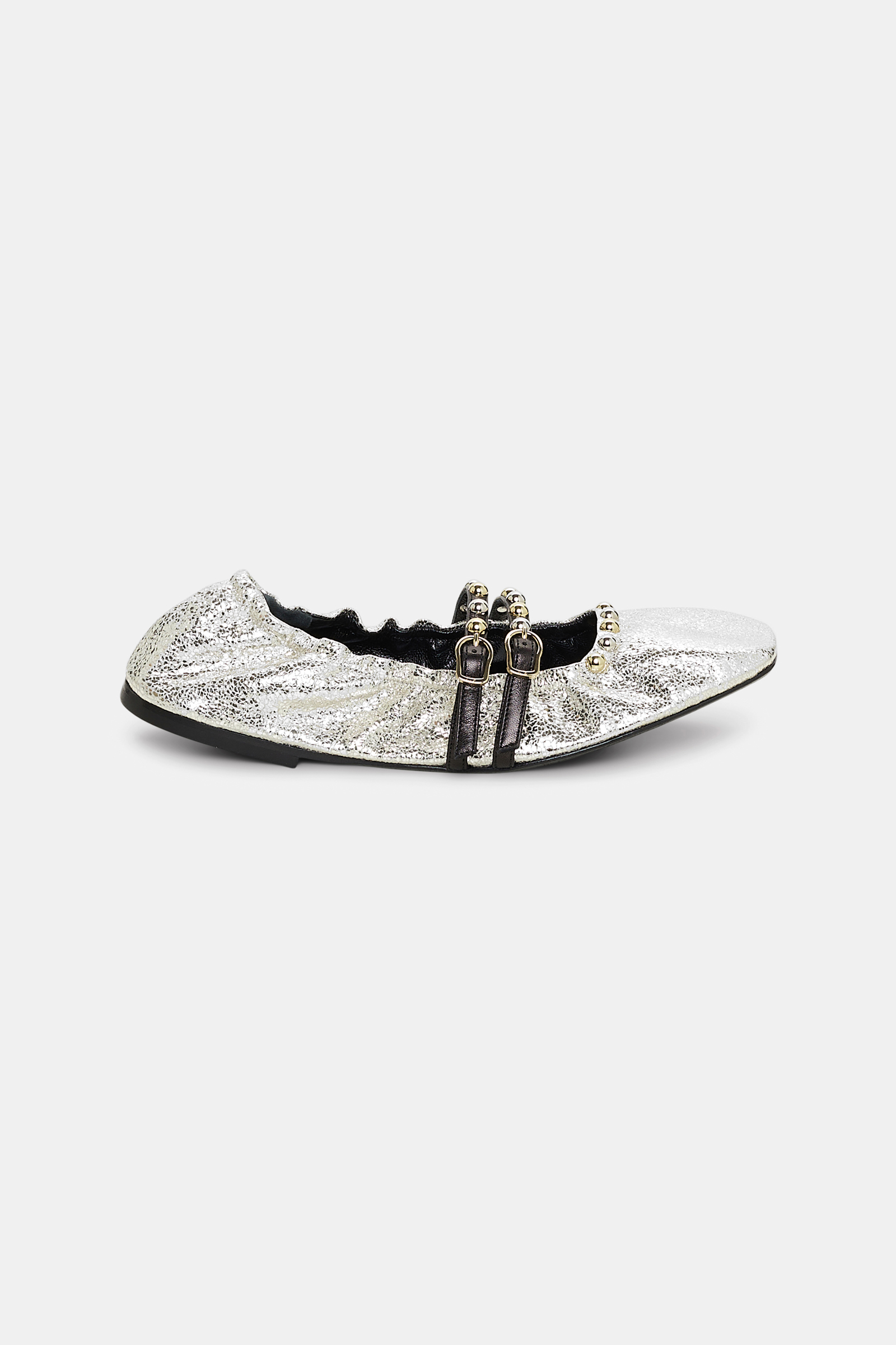 Dorothee Schumacher Faltbare Ballerinas mit metallic Effekt silver