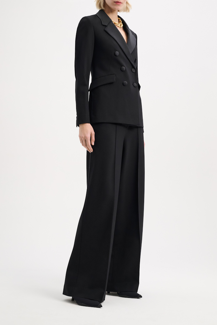 Dorothee Schumacher Blazer aus Punto Milano mit Satin-Details pure black