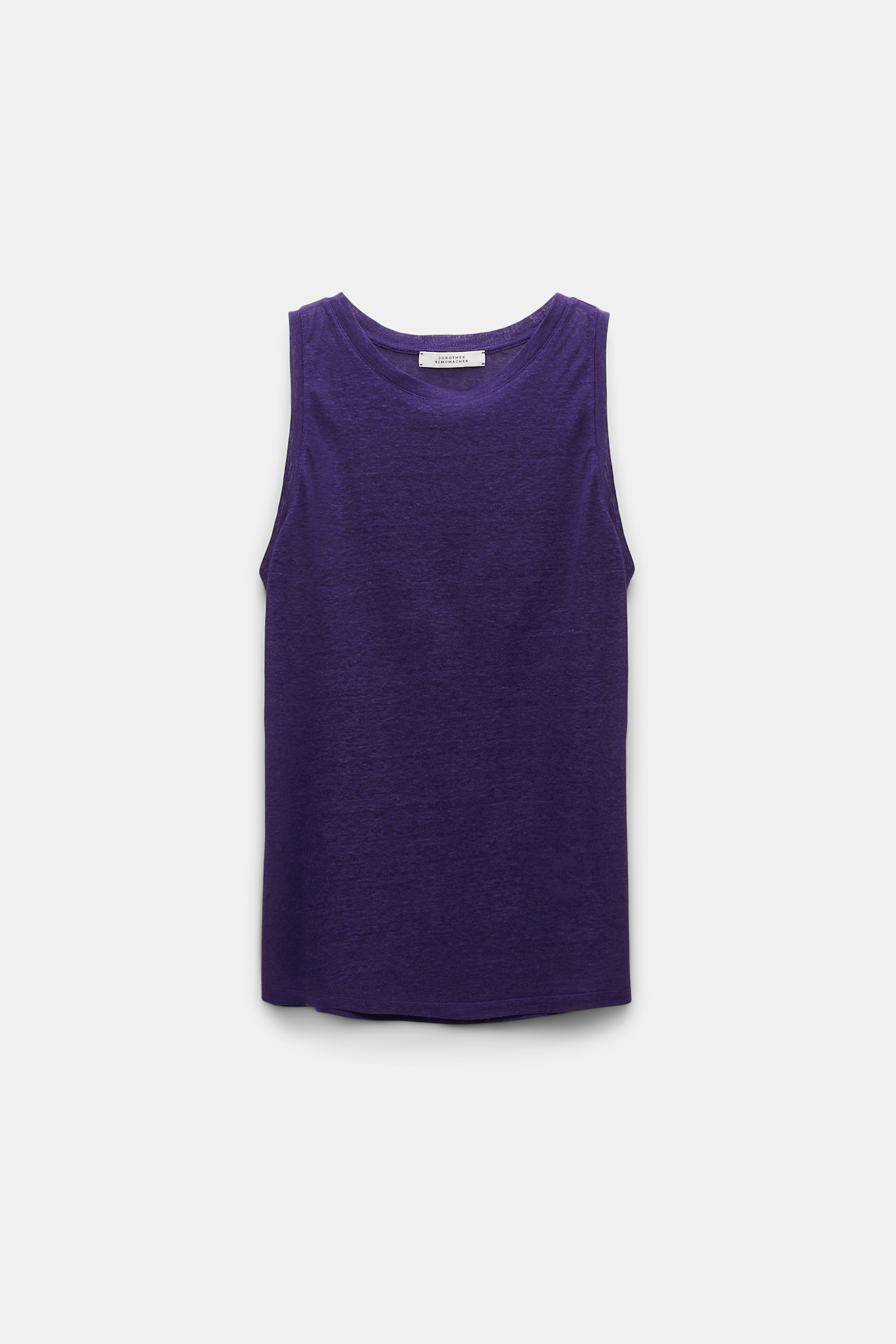 Dorothee Schumacher Hemp tank top with pineapple embroidery at the nape medium purple