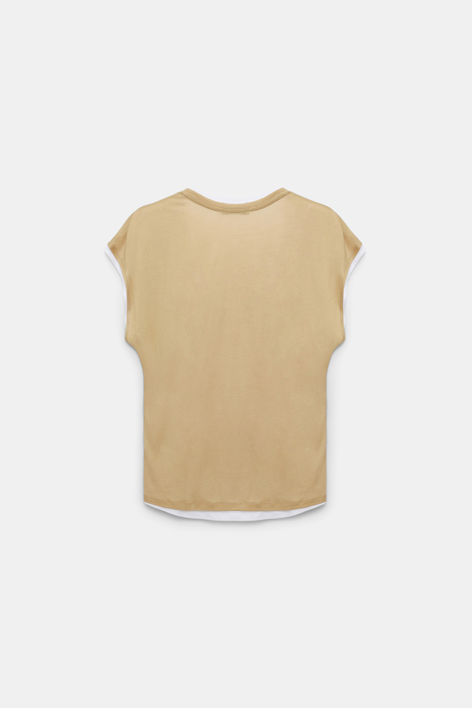 Dorothee Schumacher T-Shirt im Layer-Look brown and creme mix