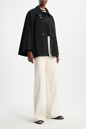 Dorothee Schumacher Cape with patch pockets pure black