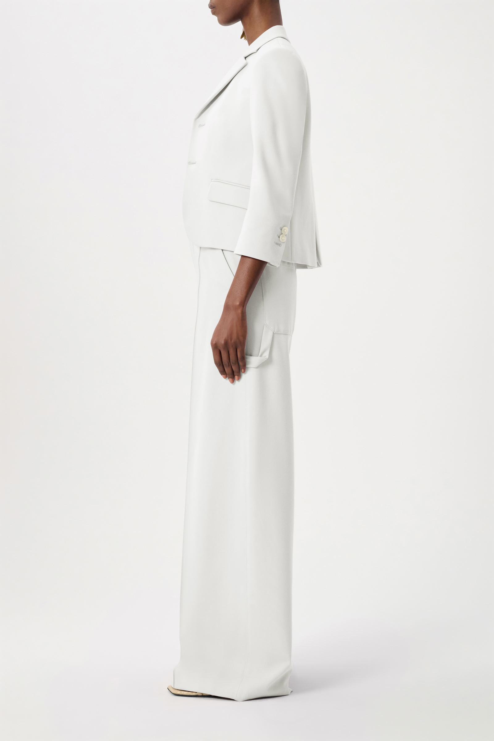 Dorothee Schumacher Cropped blazer in Punto Milano camellia white