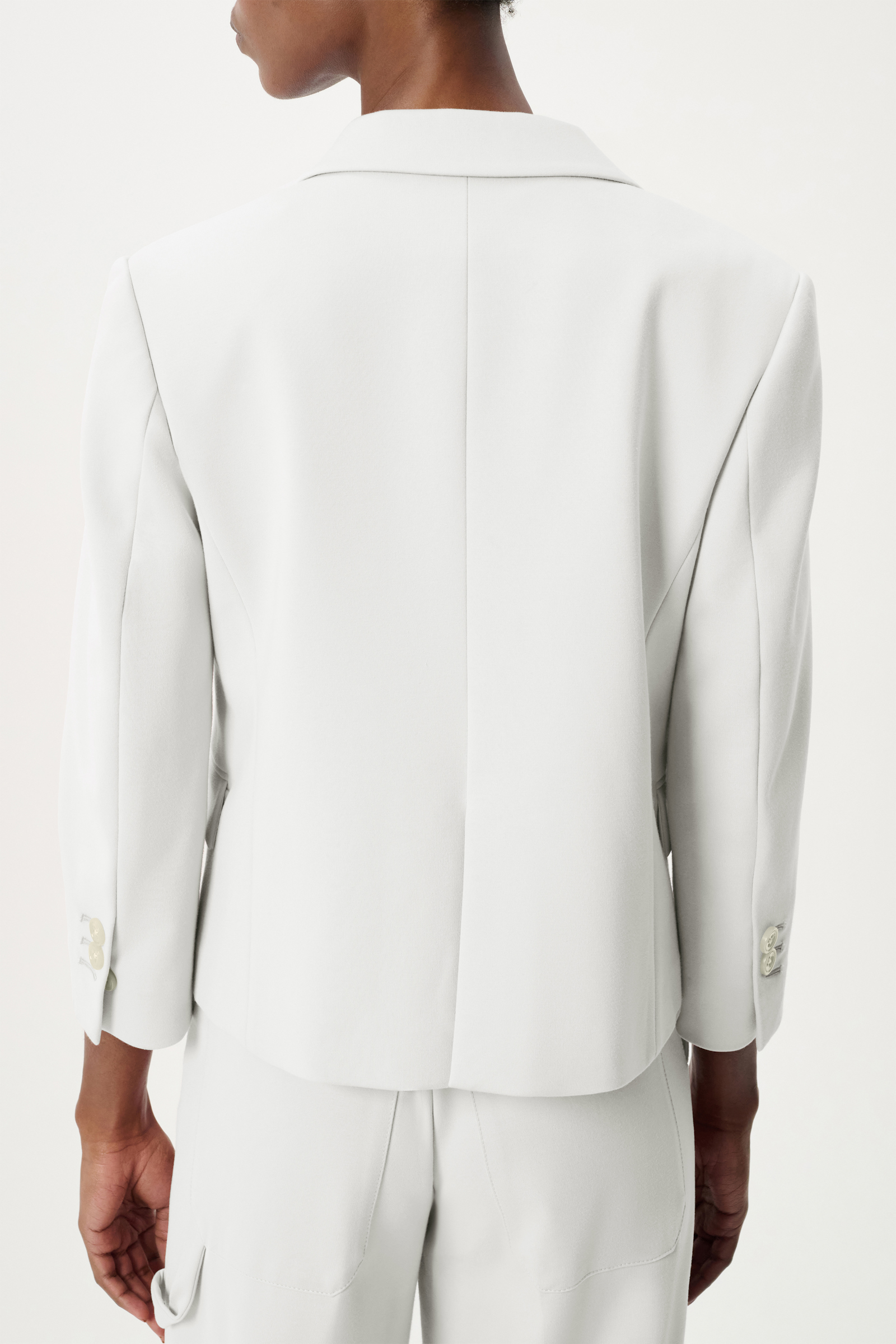 Dorothee Schumacher Cropped blazer in Punto Milano camellia white