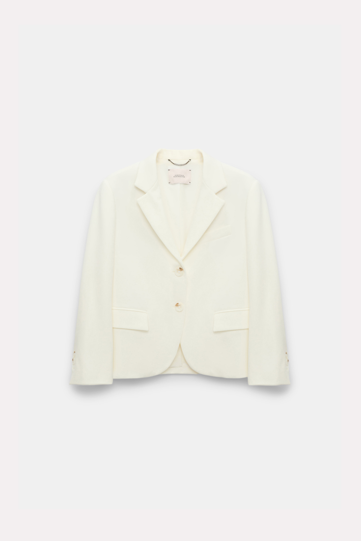 Dorothee Schumacher Cropped blazer in Punto Milano camellia white