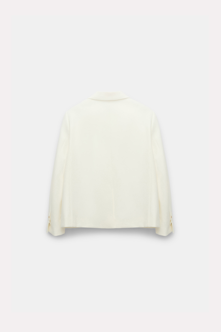 Dorothee Schumacher Cropped blazer in Punto Milano camellia white