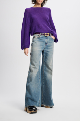 Dorothee Schumacher Reversible belt with signature buckle shimmering lilac