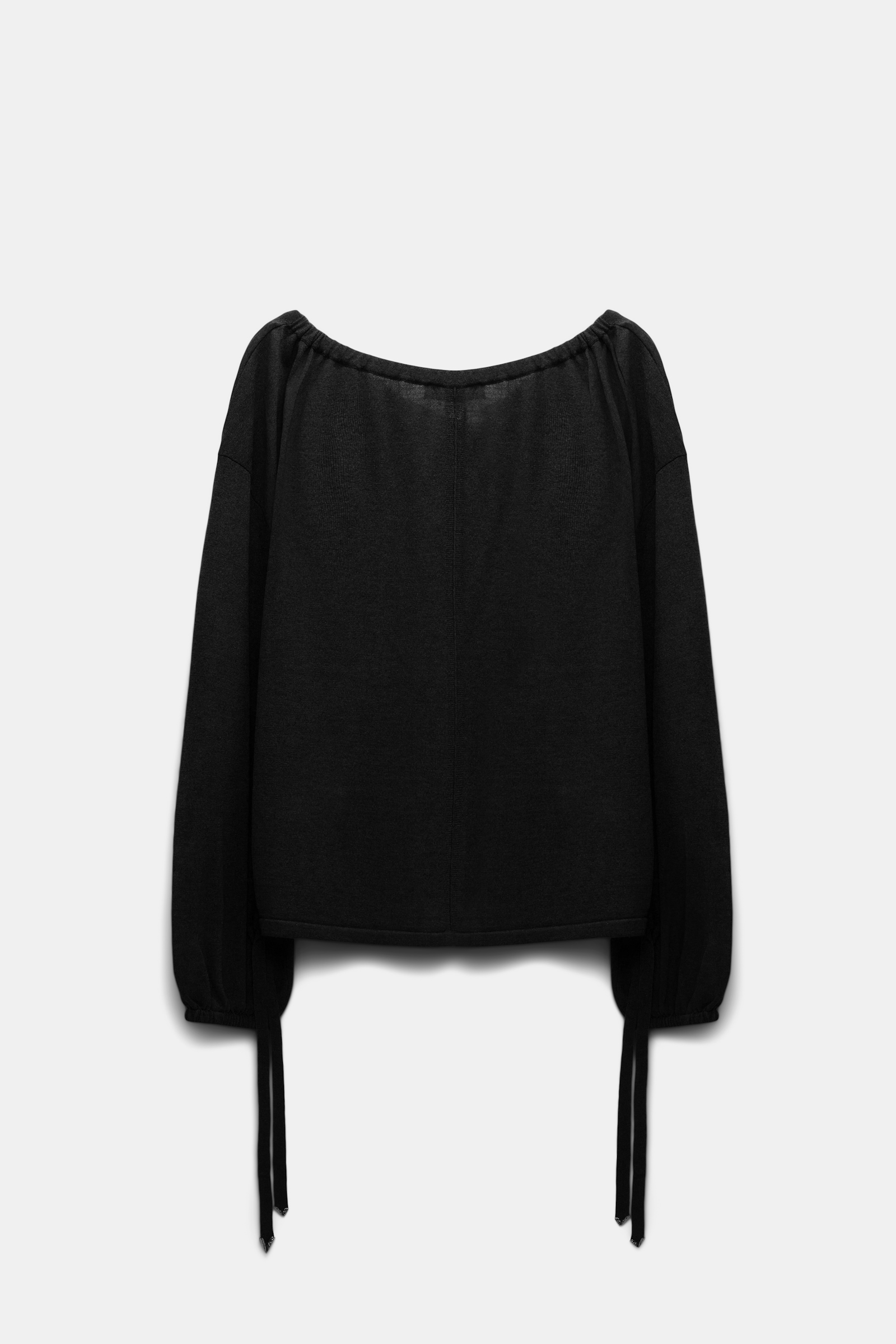 Dorothee Schumacher Pullover with wide scoop drawstring neckline pure black