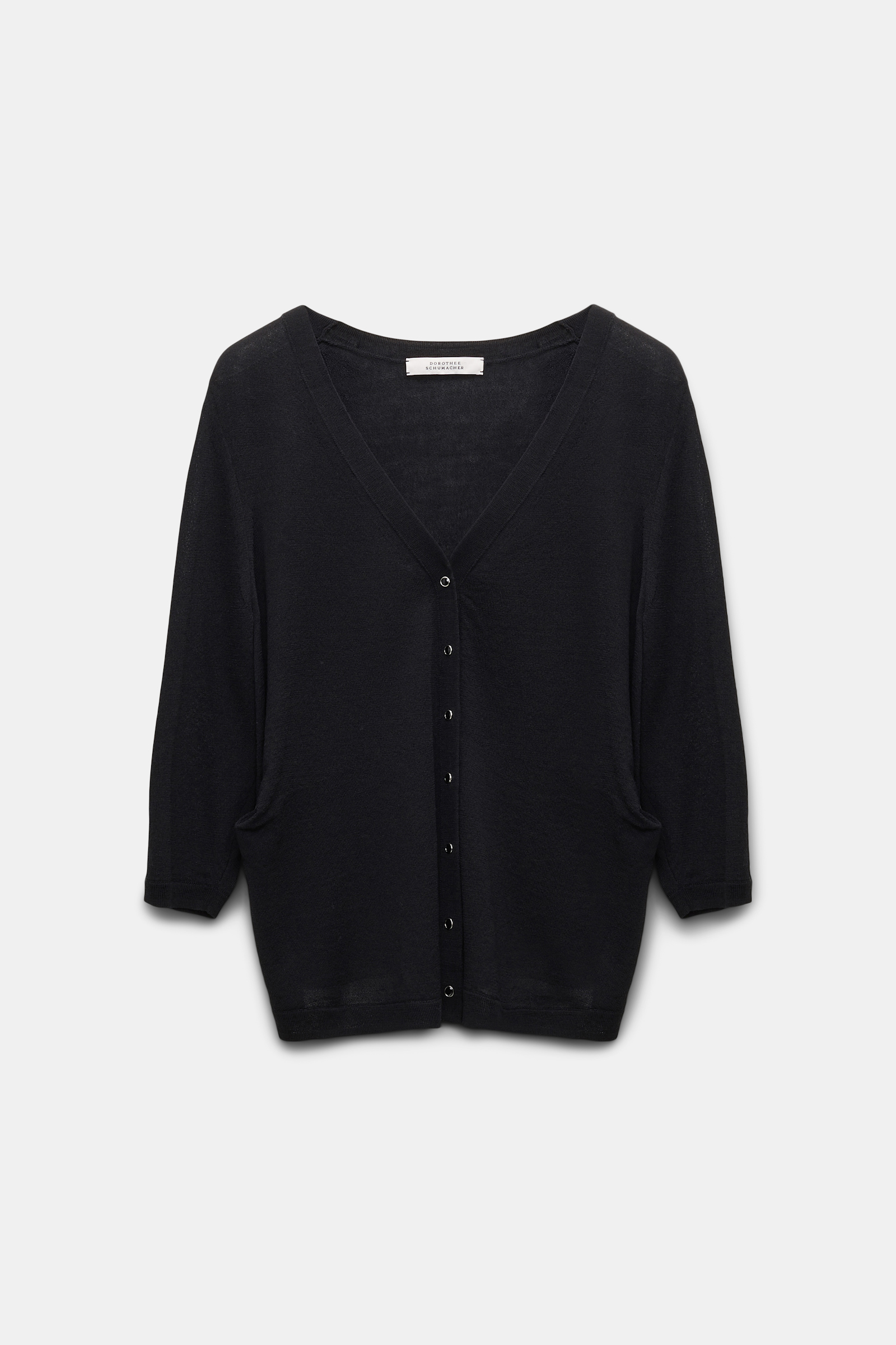 Dorothee Schumacher V-Neck Cardigan mit verkürztem Rücken pure black